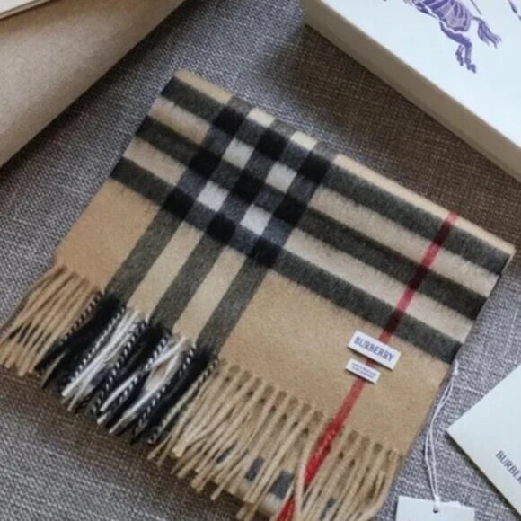 Women's Burberry Checkered Scarf - Picture 3 of 5